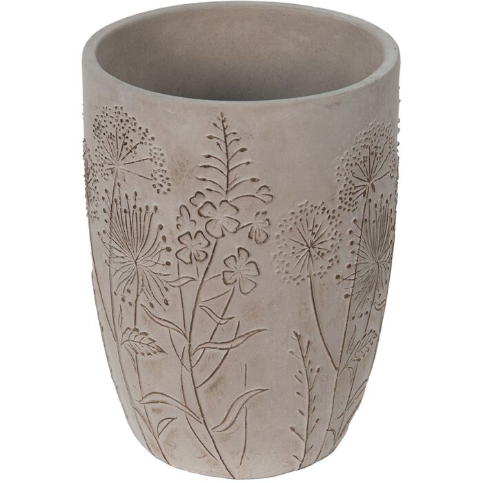 Clayre & Eef 6TE0405L Vaso da fiori Ø 18x25 cm Grigio - Beige