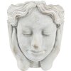 Clayre & Eef 6TE0409L Vaso da fiori Testa 20x23x25 cm Grigio - Beige