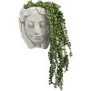Clayre & Eef 6TE0409L Vaso da fiori Testa 20x23x25 cm Grigio - Beige