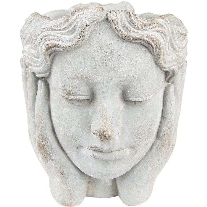 Clayre & Eef 6TE0409M Vaso da fiori 18x18x20 cm Grigio - Beige