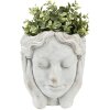 Clayre & Eef 6TE0409M Vaso da fiori 18x18x20 cm Grigio - Beige