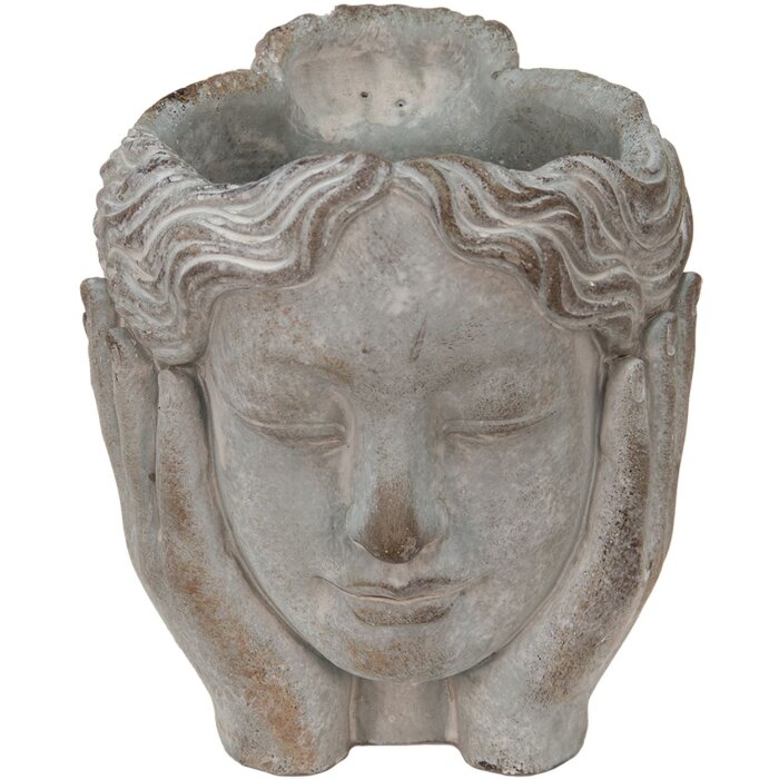 Clayre & Eef 6TE0409S Vaso da fiori 14x16x17 cm Grigio