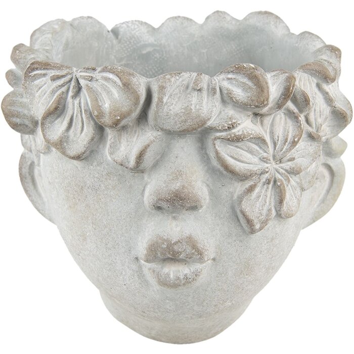 Clayre & Eef 6TE0418L Vaso da fiori 20x18x18 cm Grigio - Beige