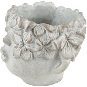 Clayre & Eef 6TE0418L Vaso da fiori 20x18x18 cm Grigio - Beige