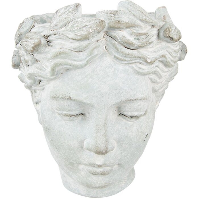 Clayre & Eef 6TE0421 Vaso da fiori Testa 17x13x21 cm Beige