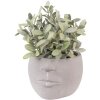 Clayre & Eef 6TE0452 Vaso da fiori 17x15x10 cm Grigio