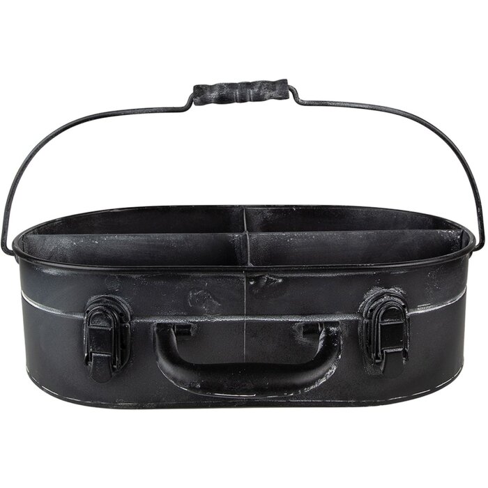 Clayre & Eef 6Y4746 Contenitore con scomparti 41x26x11 cm Nero
