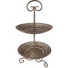 Clayre & Eef 6Y4847 Etagere Ø 28x53 cm Grigio - Verde