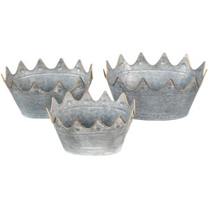 Clayre & Eef Decorazione Portapiante (3 pezzi) 40x27x19 -34x23x18-29x22x16 cm