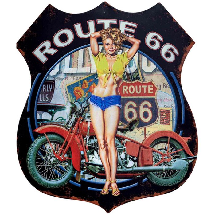 Clayre & Eef 6Y5001 Cartello di testo 30x1x35 cm Route 66