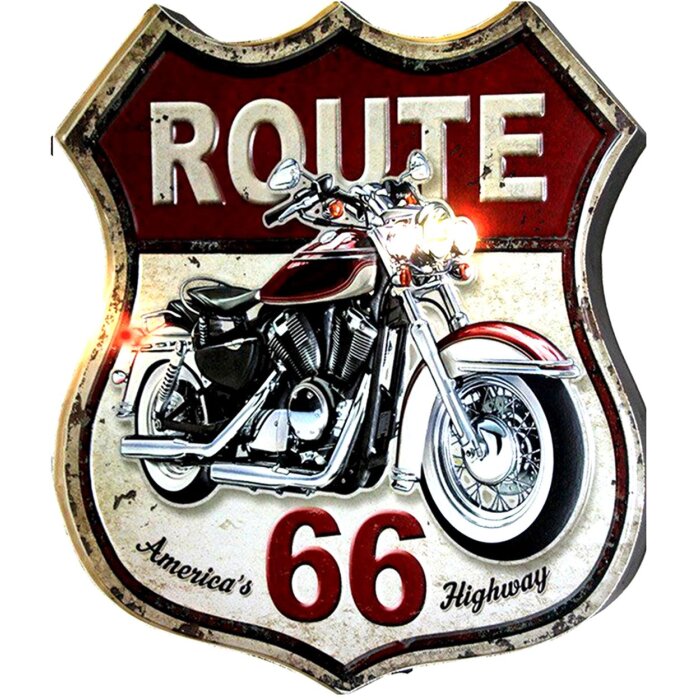 Clayre & Eef 6Y5002 Cartello di testo 30x1x35 cm Route 66