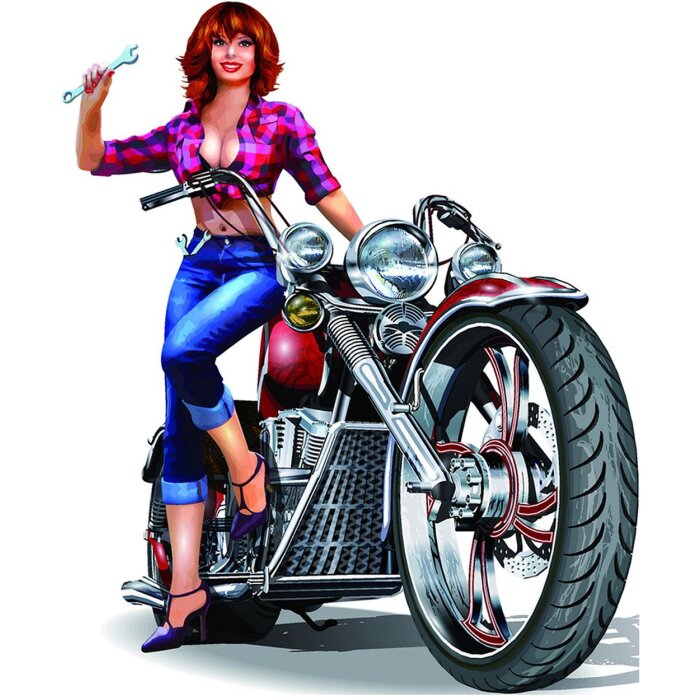 Clayre & Eef 6Y5058 Cartello di testo 60x1x50 cm Moto blu