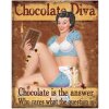 Clayre & Eef 6Y5100 Cartello di testo 20x1x25 cm Marrone Cioccolato Diva