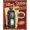Clayre & Eef 6Y5130 Cartello di testo 20x1x25 cm Rosso Stazione di servizio