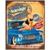 Clayre & Eef 6Y5163 Cartello di testo 20x1x25 cm Blu Garage