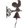 Clayre & Eef 6Y5303 Campanello 10x19x27 cm Marrone Campanello in ghisa Pollo