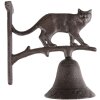 Clayre & Eef 6Y5306 Campanello 9x18x24 cm Marrone Campanello in ghisa Gatto