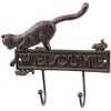 Clayre & Eef 6Y5318 Gancio da parete 22x5x20 cm Gatto marrone