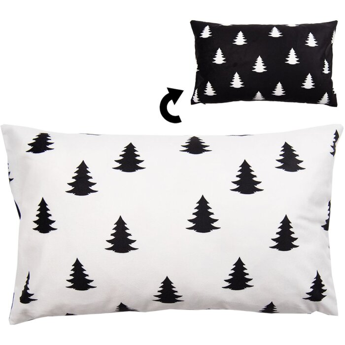 Clayre & Eef BWX36-1 Copricuscino 30x50 cm Bianco - Nero