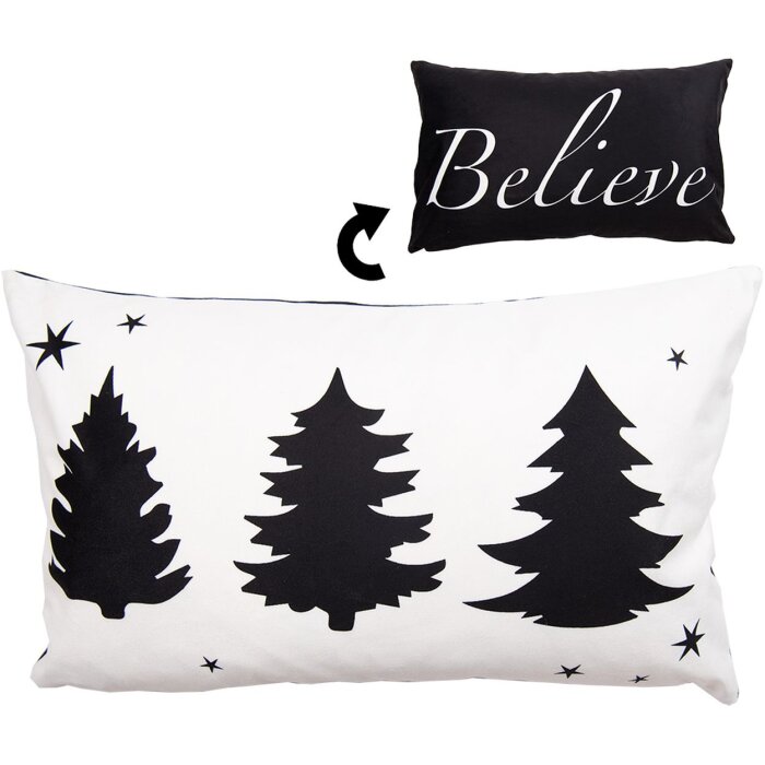 Clayre & Eef BWX36-3 Copricuscino 30x50 cm Bianco - Nero