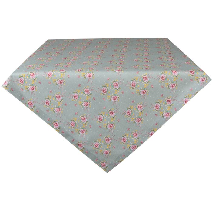 Clayre & Eef CHB01 Tovaglia 100x100 cm Verde - Rosa