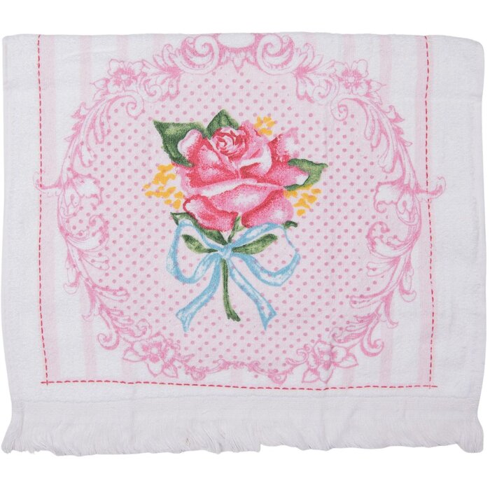 Clayre & Eef CT026 Asciugamano per ospiti 40x66 cm Rosa - Blu