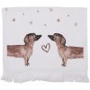 Clayre & Eef CTDHL2 Asciugamano per cani 40x66 cm Bianco - Marrone