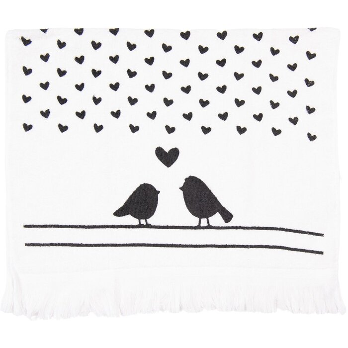 Clayre & Eef CTLBS Asciugamano per ospiti 40x66 cm Nero - Bianco
