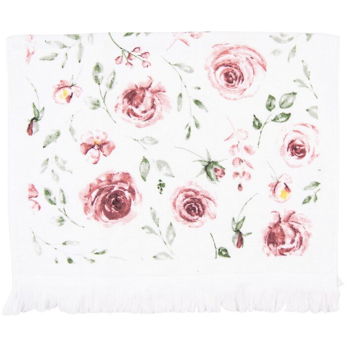 Clayre & Eef CTRUR Asciugamano per ospiti 40x66 cm Rosa