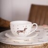 Tazza e piattino da caffè Clayre & Eef DHLKS 12x9x6 cm - Ø 14x2 cm - 200 ml