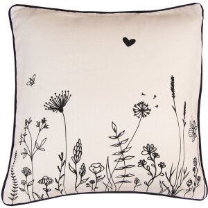 Clayre & Eef FAF21 Copricuscino 40x40 cm Beige - Nero