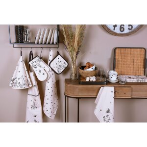 Clayre & Eef FAF42-1 Asciugamano da cucina 50x70 cm Beige - Nero
