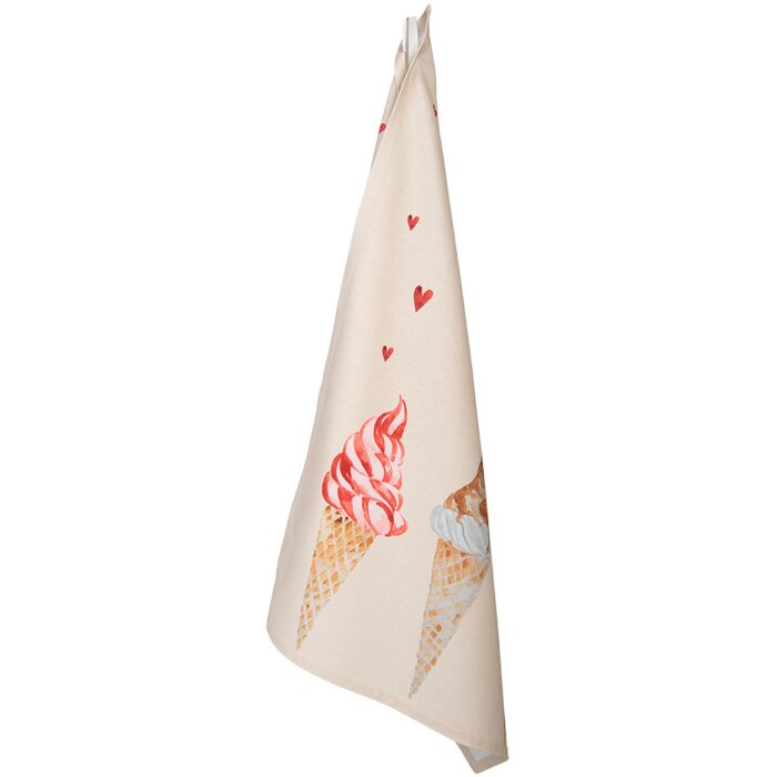 Clayre & Eef FAS42-1 Asciugamano da cucina 50x70 cm Beige - Rosa