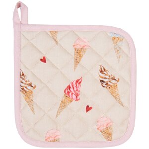 Clayre & Eef FAS45 Portapentole 20x20 cm Beige - Rosa