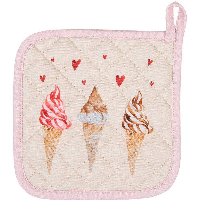 Clayre & Eef FAS45K Portapentole Bambino 16x16 cm Beige - Rosa
