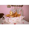 Clayre & Eef FAS47 Cestino per il pane 35x35x8 cm Beige - Rosa