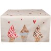 Clayre & Eef FAS64 Runner da tavola 50x140 cm Beige - Rosa