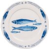 Clayre & Eef FIBFP Piatto grande Ø 26x2 cm Bianco - Blu Piatto da pranzo