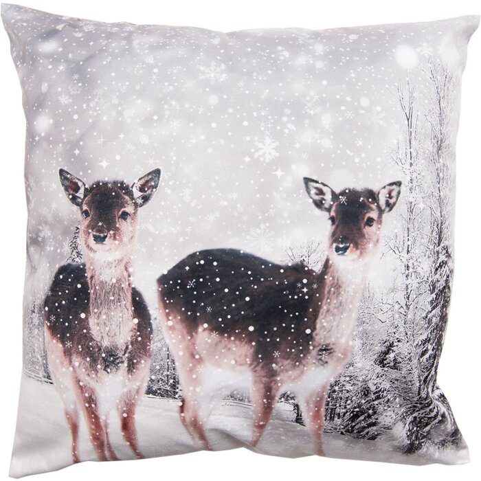 Clayre & Eef KT021.313 Copricuscino 45x45 cm Bianco - Grigio