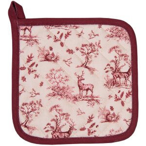 Clayre & Eef PFT45 Portapentole 20x20 cm Bianco - Rosa