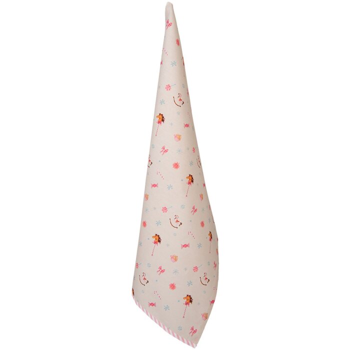 Clayre & Eef PNC42 Asciugamano da cucina 50x70 cm Beige - Rosa