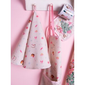 Clayre & Eef PNC48 Asciugamano da cucina Ø 80 cm Beige - Rosa