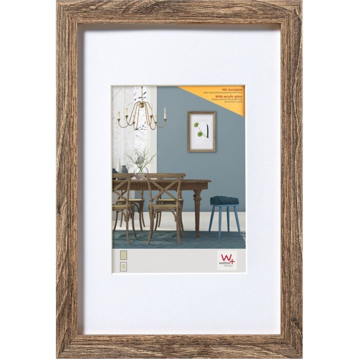 Walther cornice in legno Fiorito 40x50 cm noce vetro acrilico