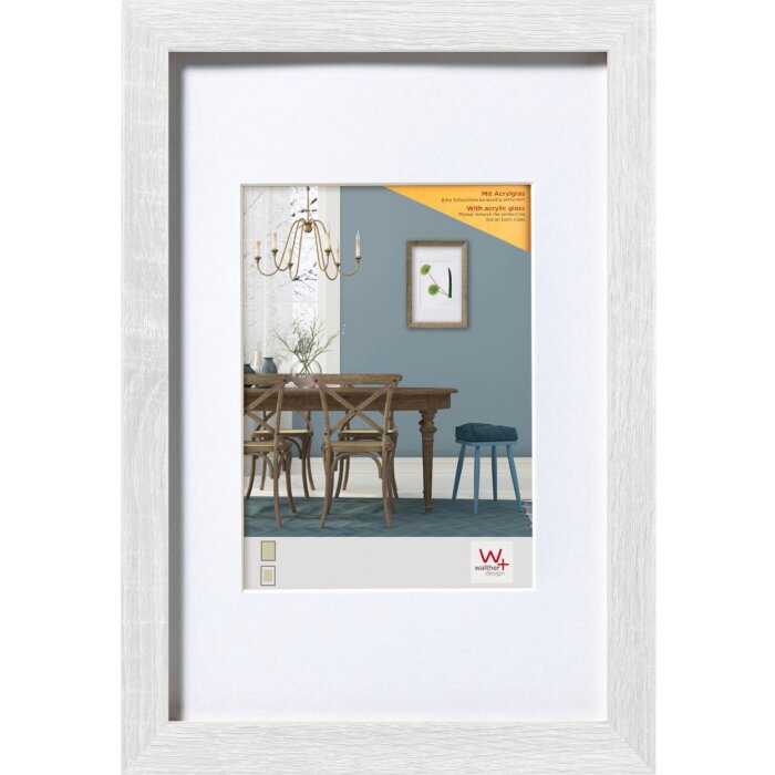 Walther Cornice in legno Fiorito 40x50 cm vetro acrilico bianco