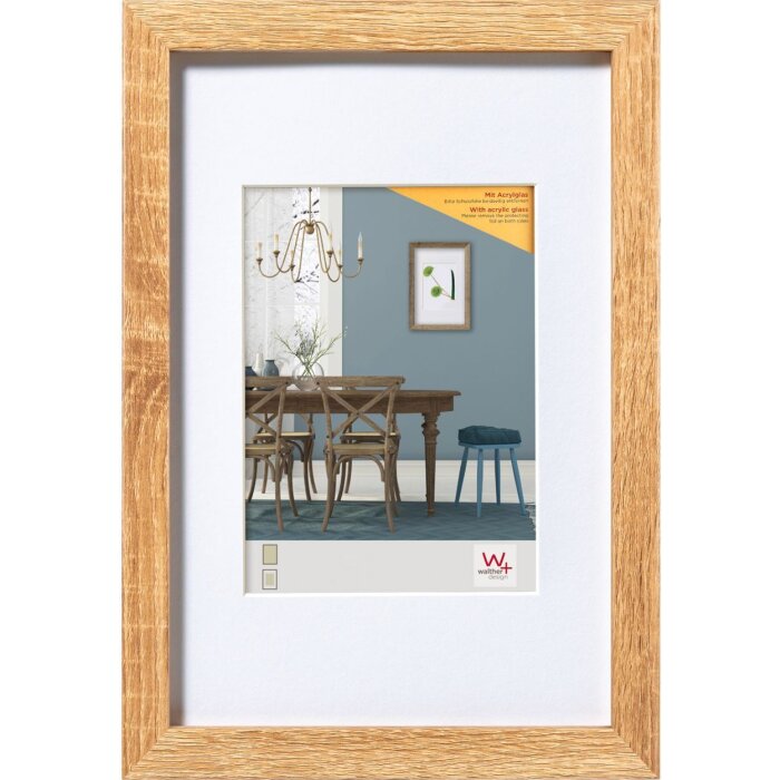 Walther Cornice in legno Fiorito 40x60 cm Rovere chiaro Vetro acrilico