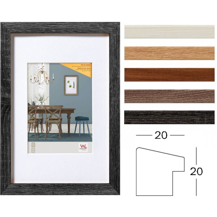 Walther Cornice in legno Fiorito da 21x29,7 cm a 60x80 cm Vetro acrilico