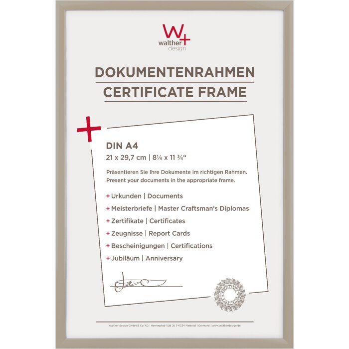Walther Cornice in plastica New Lifestyle 21x29,7 cm grigio
