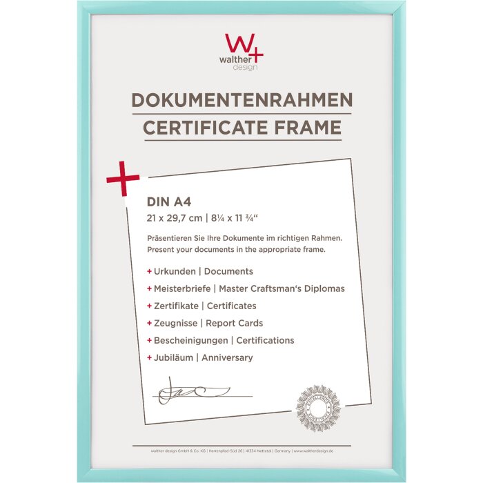 Walther Cornice in plastica New Lifestyle 21x29,7 cm turchese