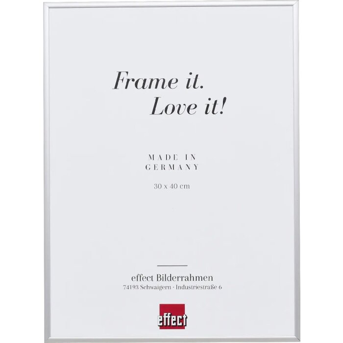Cornice effetto alluminio Quadro 20x28 cm argento vetro trasparente profilo camera cava