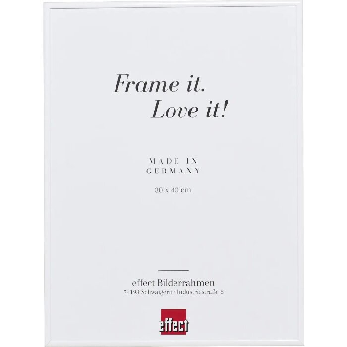 Cornice effetto alluminio Quadro 21x28 cm bianco vetro trasparente appesa alta orizzontale
